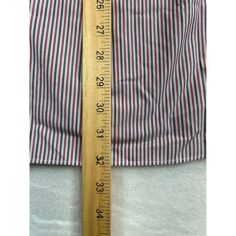 Banana Republic Dress Shirt Mens‎ L Blue Red Stripe Non Iron Classic Fit NWT